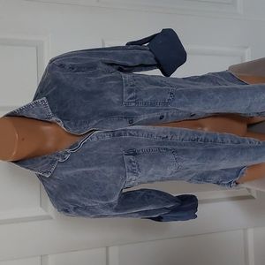 South Moon Under Blue Courdoroy Button Down Shirt Size XS NEW